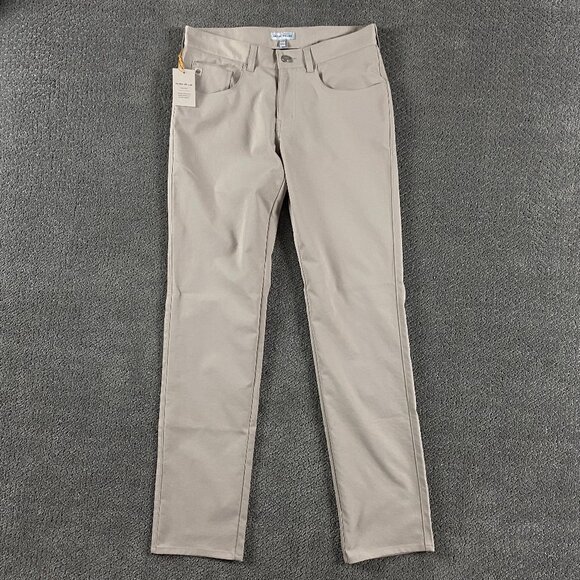 Peter Millar Crown Sport Pants Men's 30 x 32 Khaki EB66 Golf Performance NWT NEW - Picture 1 of 15